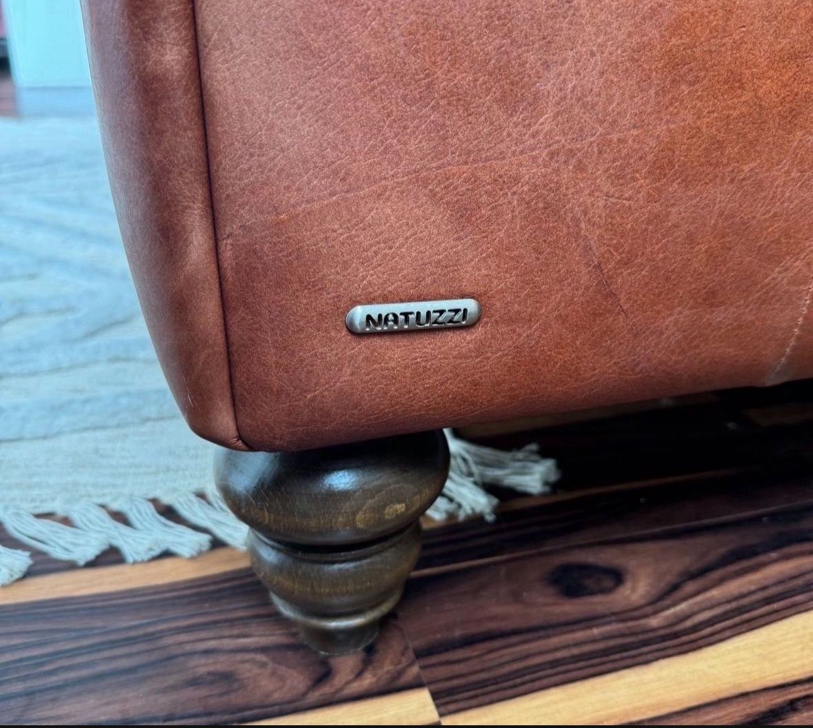 Natuzzi Brown Leather Couch