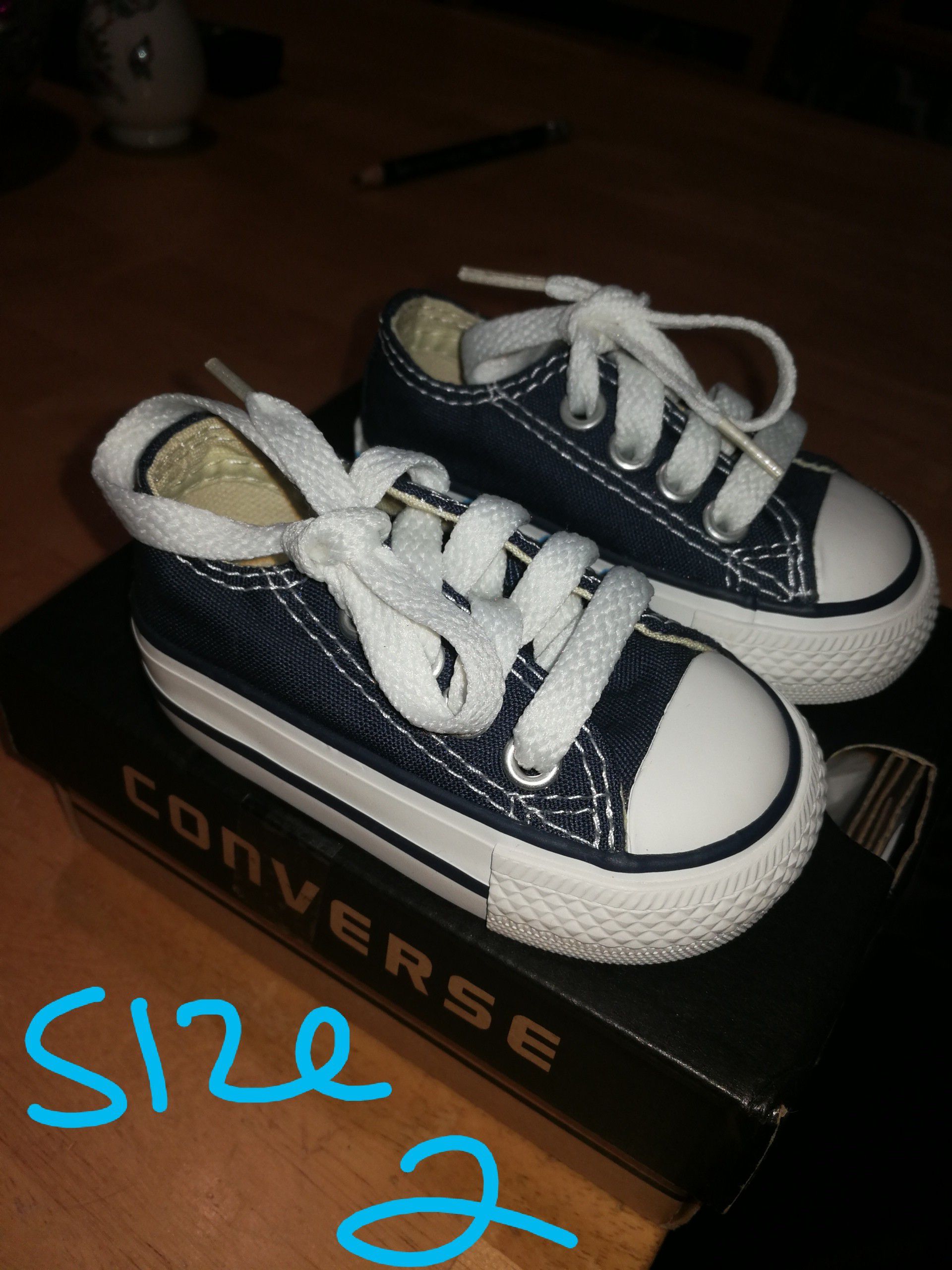 Infants blue and white Converse