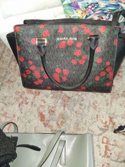 Michael Kors Rose Print Satchel Handbag