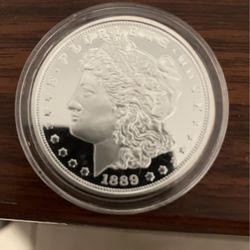 1889-CC Reproduction Proof Morgan Dollar Silver Plated 