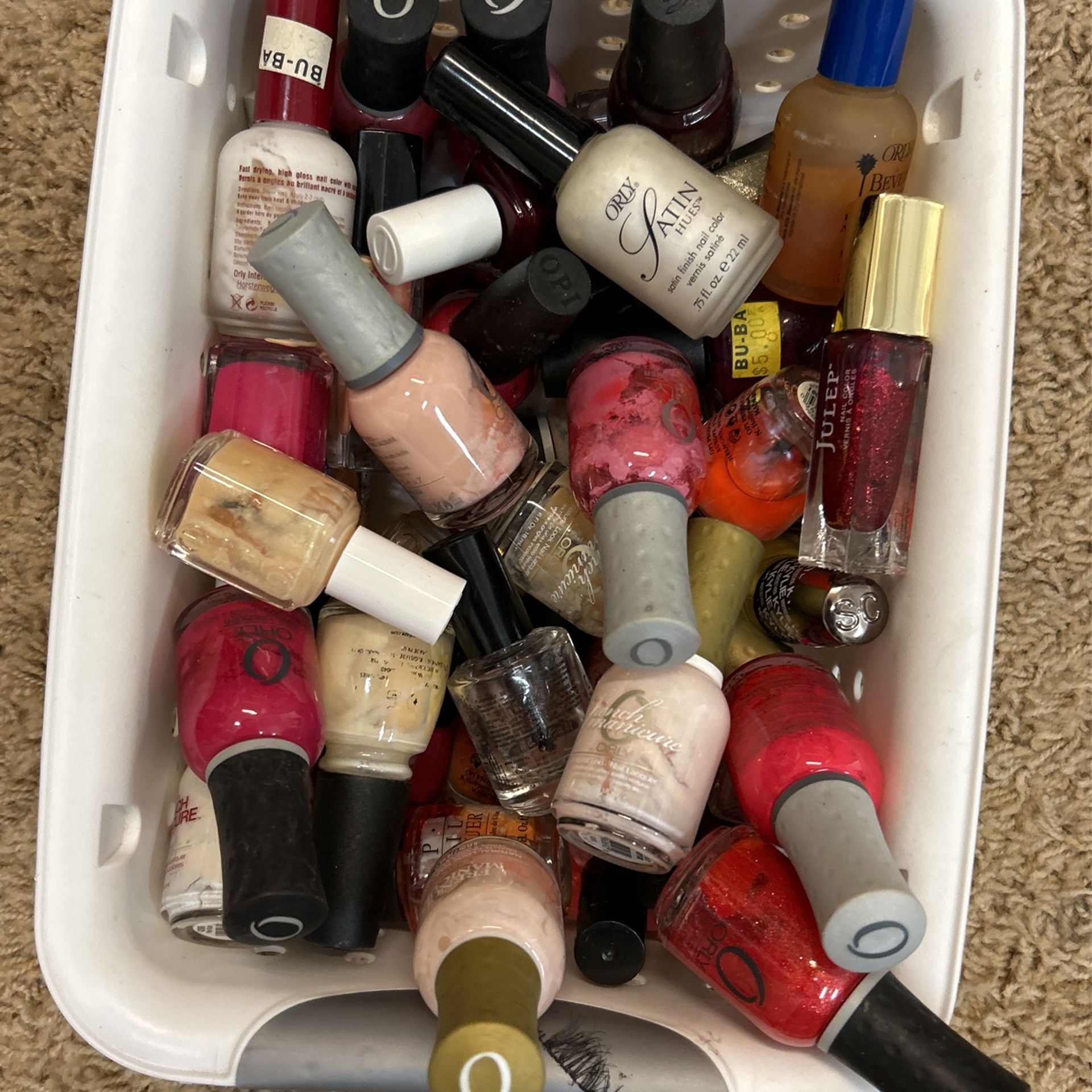 Nail Polish Basket full of high-end nail polish mostly OPI new good condition