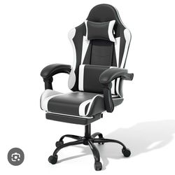 MoNiBloom Ergonomic Gaming Chair with Footrest, Adjustable Headrest and Lumbar Support for Office and Gaming, High-Back Racing Style Computer Desk Cha