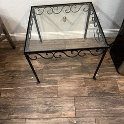 Glass top end table