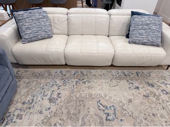 White Leather Modular Reclining Sofa – Excellent Condition