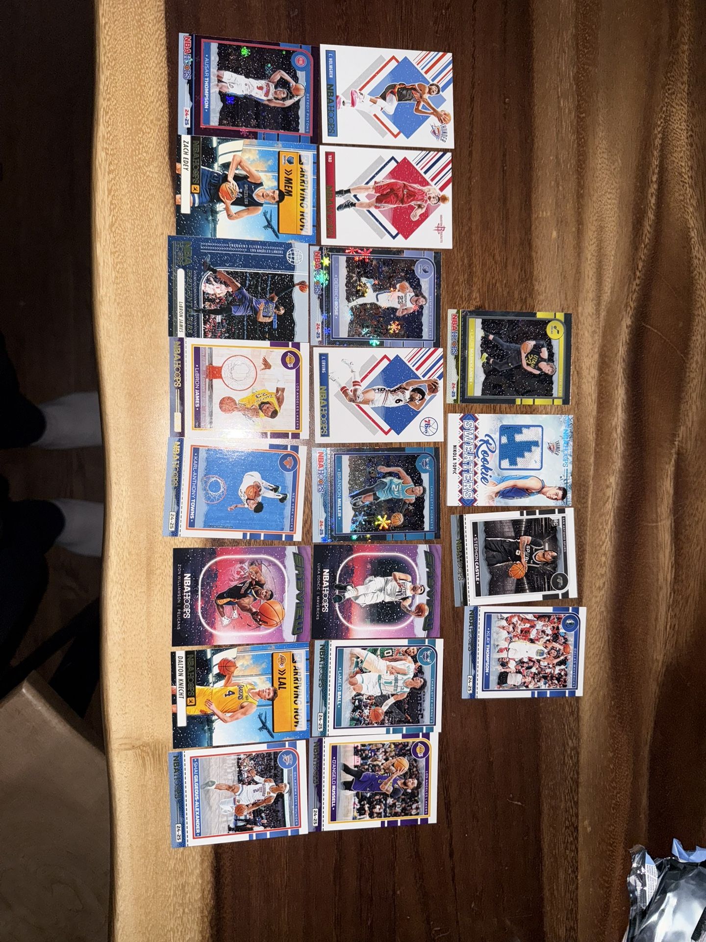NBA HOOPS NBA cards, including a Rookie Sweaters Memorabilia Card Nikola Topic