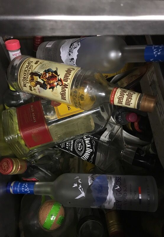 Empty liquor bottles craft