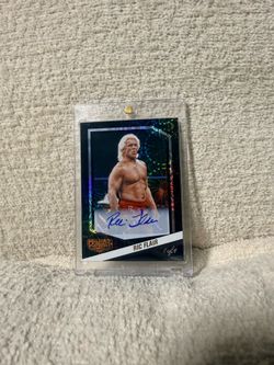 Ric Flair 1 of 1 autographed card from the 2025 Panini Combat Anthology series.