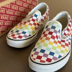 Vans checker Rainbow - Rare - Slip-on - Size W 9 M 7.5