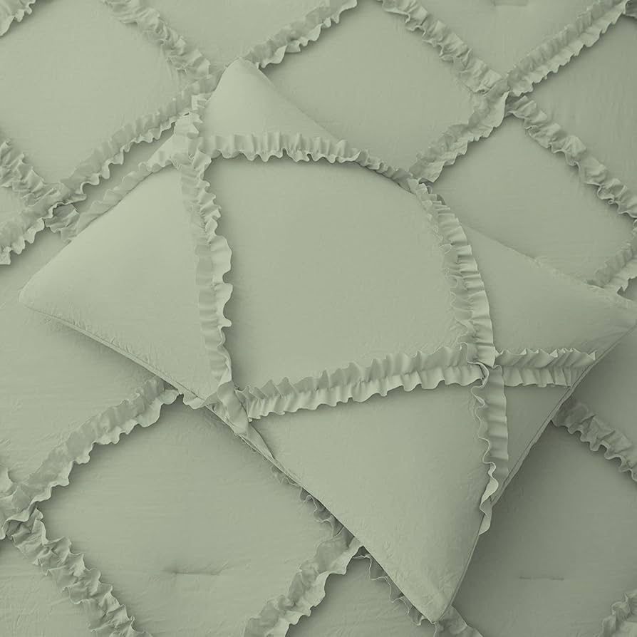 Sea Green Queen Size Comforter And Pillow Set