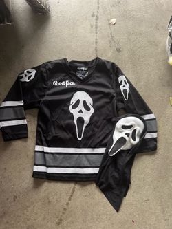 Scream Ghost Face Hockey Jersey for kids size Med fits 9-10 yo and kids size Mask