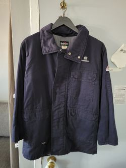 Mens Bulwark Protective Coat Flame Resistant Small Blue