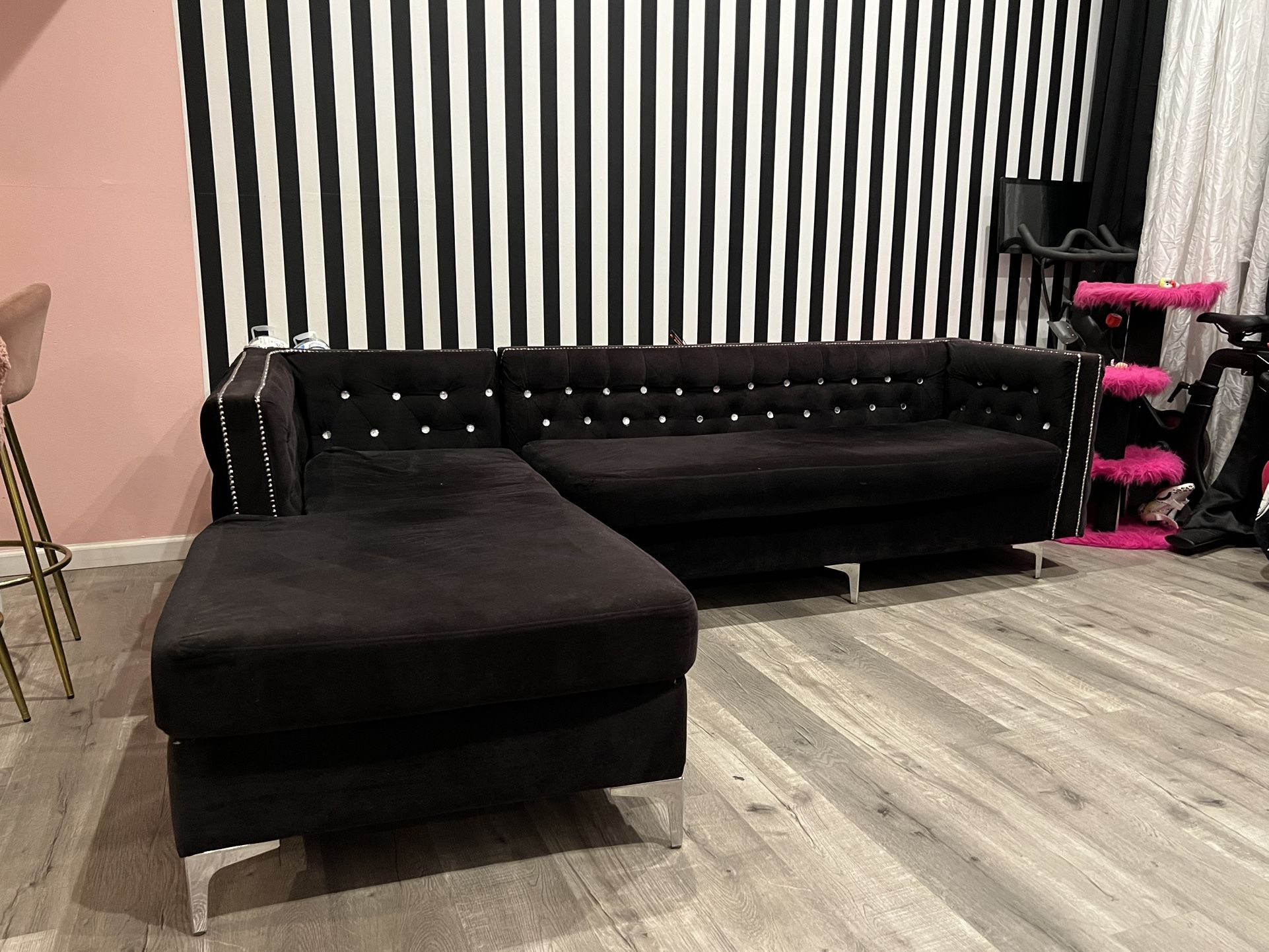 Black Tufted Couches 