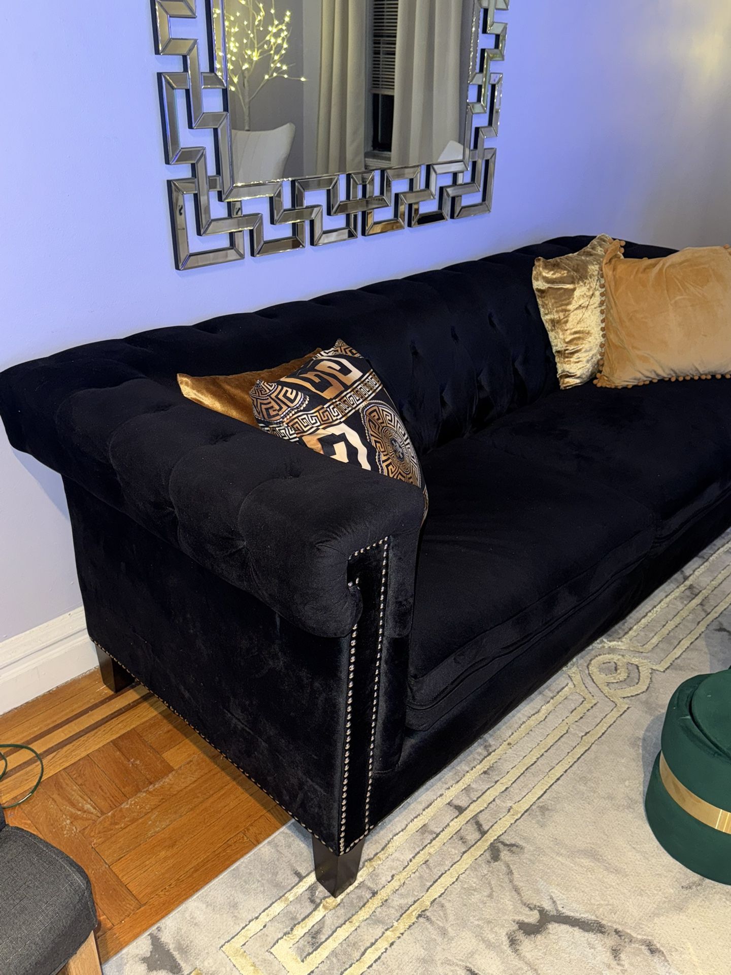Black Suede Couch 
