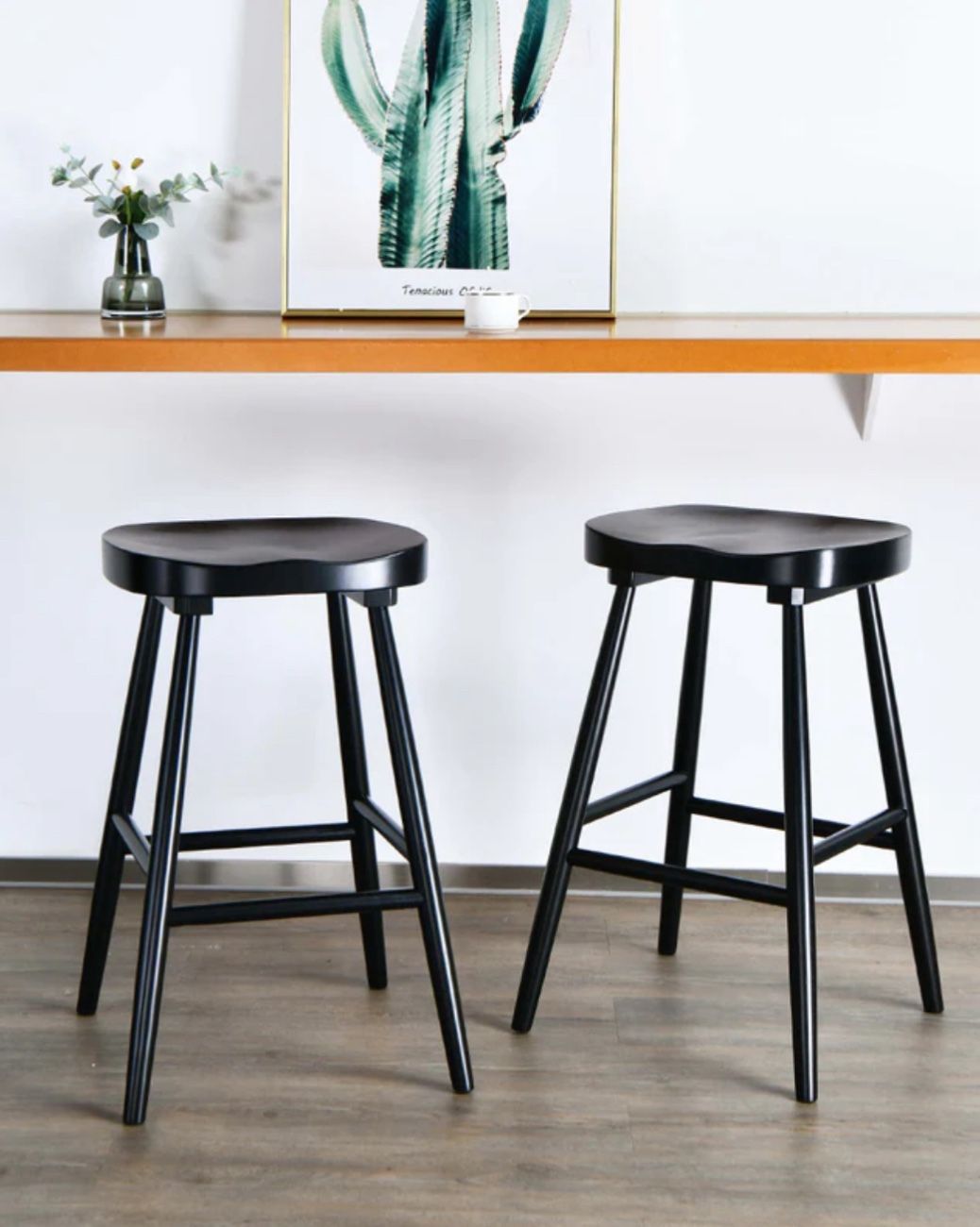 26" Vernal Wooden Shaker Counter Stools Set of 2