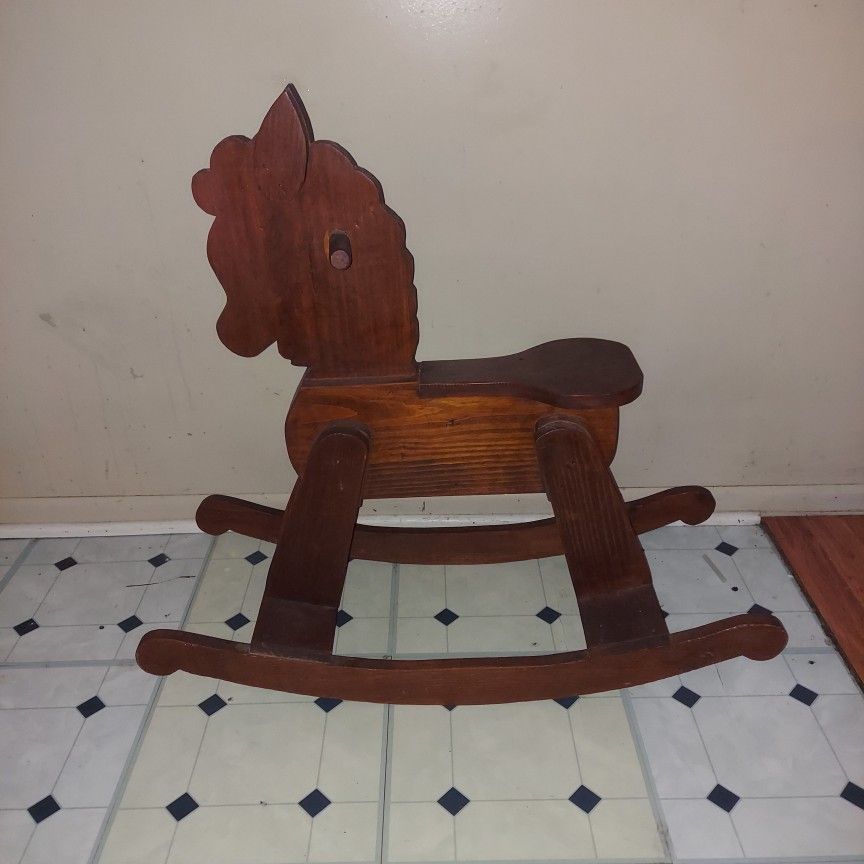 Handmade wooden rocking horse