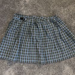 Blue Plaid Skirt