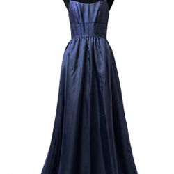 Dessy Collection by Vivian Diamond Midnight Navy Satin Corset Gown NWT