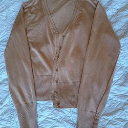 Beige Cardigan Button Down