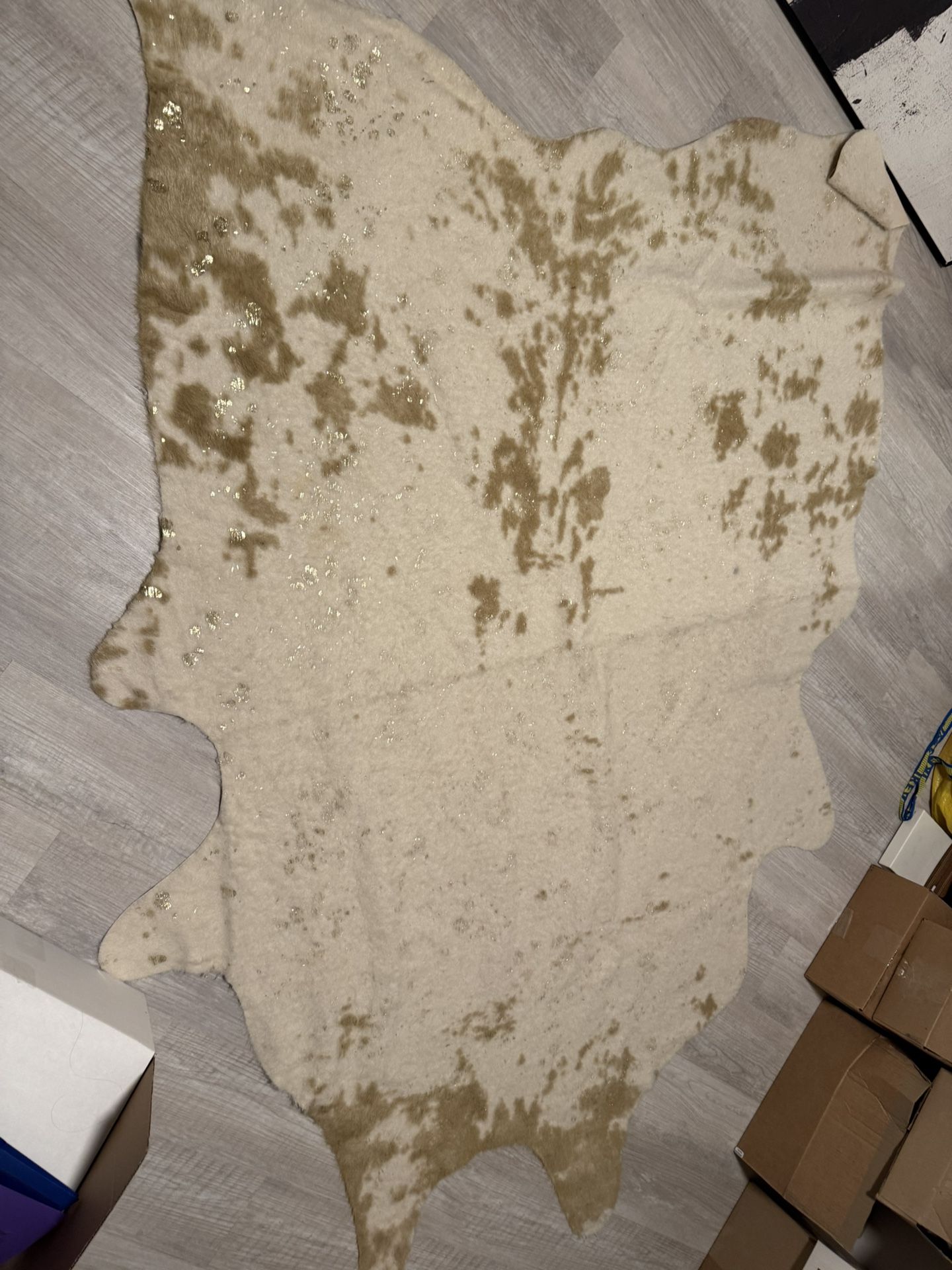 Zahara Faux Cowhide Washable Rug