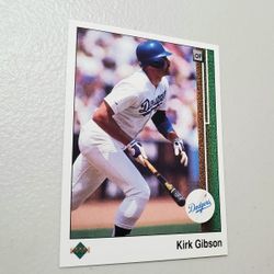 1989 Upper Deck Baseball Card 633 Kirk Gibson Los Angeles Dodgers WORLD SERIES CHAMPION 🏆