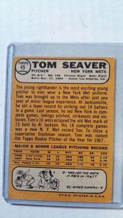 1968 Topps #45 Tom Seaver