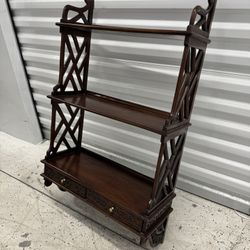 Mahogany Chinese Chippendale-Style Wall Shelf