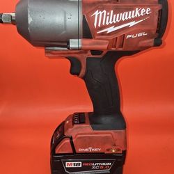 MILWAUKEE 2863-20 1/2" IMPACT WRENCH W/ 5AH BATTERY