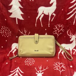 Like New The Sak Leather Wristlet Mustard / Gold Color
