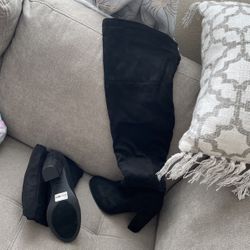 BN Knee High Swade Black Boots Size 8