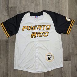 Puerto Rico Roberto Clemente Baseball Jersey Size Adult Small-Medium