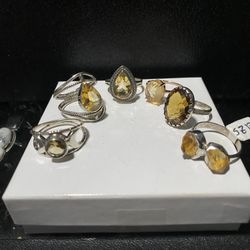 Citrine Sterling Silver Rings