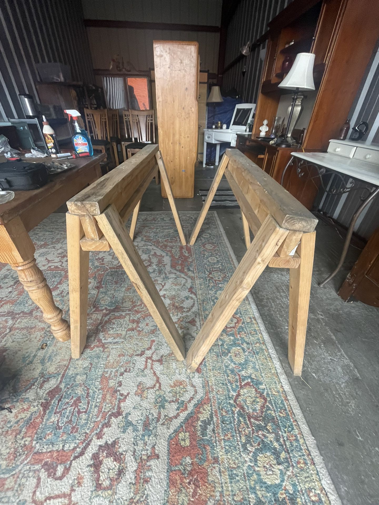 2 Wooden Saw Horses $40