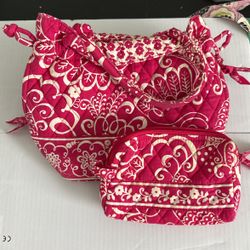 Vera Bradley Purse And Make Up Bag 