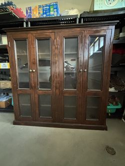 Solid Wood Glass Display Cabinet