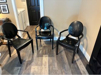 Black Louis Ghost Chairs – Set of 3