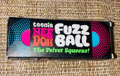 Authentic NeeDoh Teenie Fuzzball Velvet Squeeze Toy 3 Pack Fuzz Ball Rare Blue/Purple/Pink