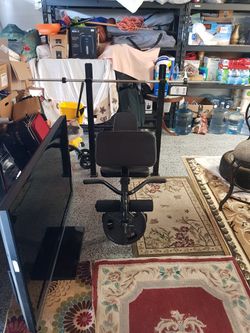Bench And Weight Set With Bar