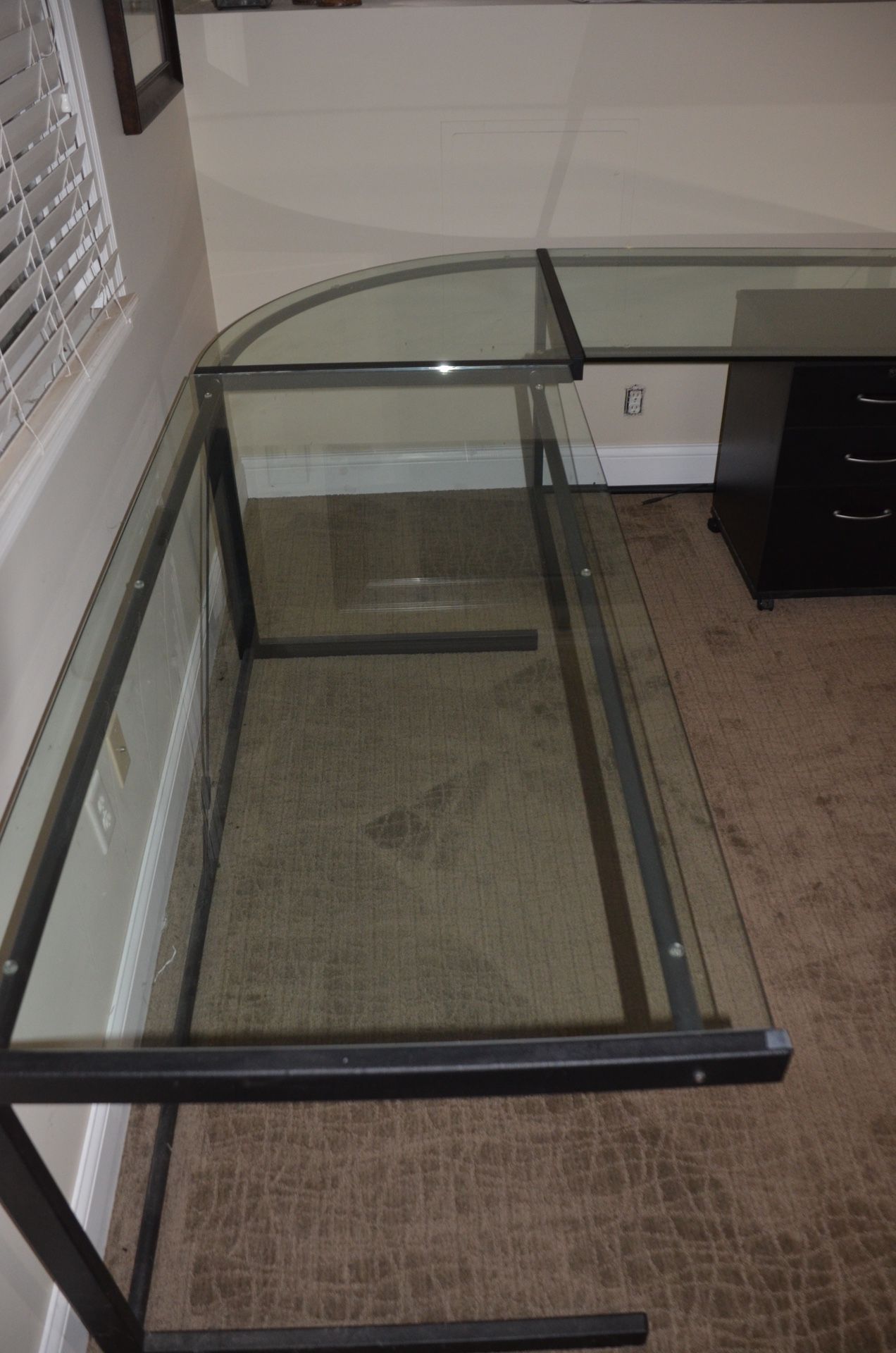 Like new glass corner desk