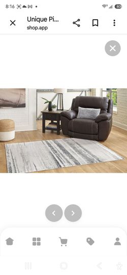 Abstract Gray and White Area Rug