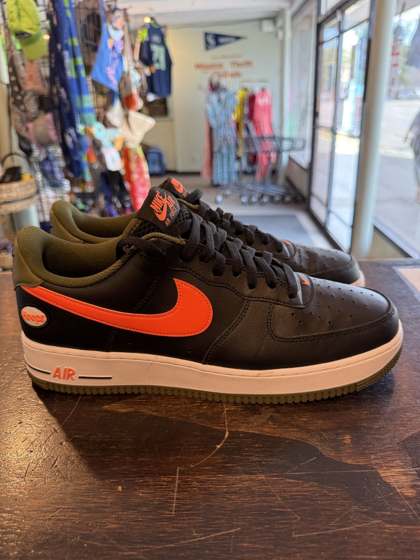 Nike Air Force 1 Low 07 LV8 Hoops Black Total Orange 2022 Size 13