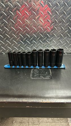 Matco Tools 10pc 3/8” Drive 6-Point Metric MM Non-Slip BDPA Deep Impact Socket Set 10-19mm 
