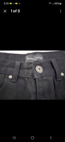 Mens Denim Culture Black Jeans Size 34x30 Rivoted Pockets