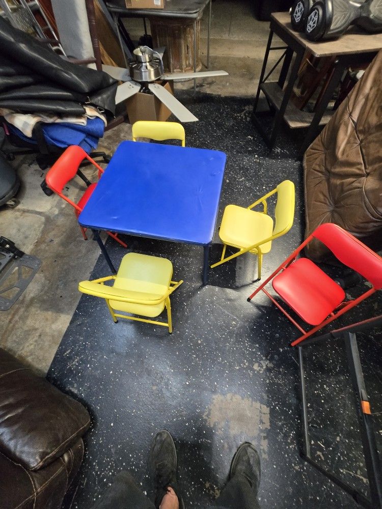 Child Sized Folding Table And Chairs 