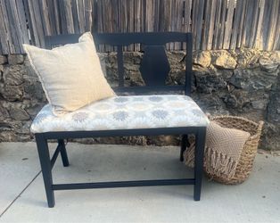 Refurbished Tall Upholstered Bench