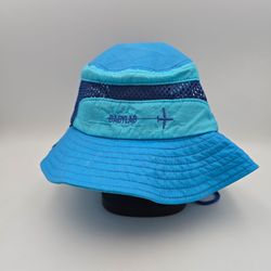 Babylab Blue Bucket Sun Hat w/ Chin Strap Size 52