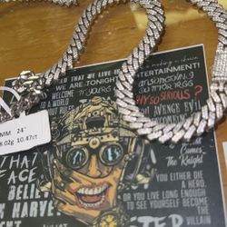 24” 8mm Monaco 925 Real Silver High Quality Chain And Cross