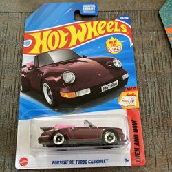 Hot Wheels -2025 , Porsche 911 Turbo Cabriolet , Plum , HYW37