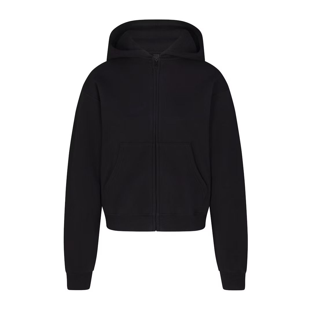 SKIM COTTON FLEECE CLASSIC ZIP UP HOODIE IN SMALL, AND MEDIUM!