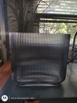 Blue Oblong Glass Vase