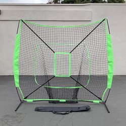 New in box $55 Baseball & Softball Practice Hitting & Pitching 7x7’ Net with Bow Frame, Carry Bag 